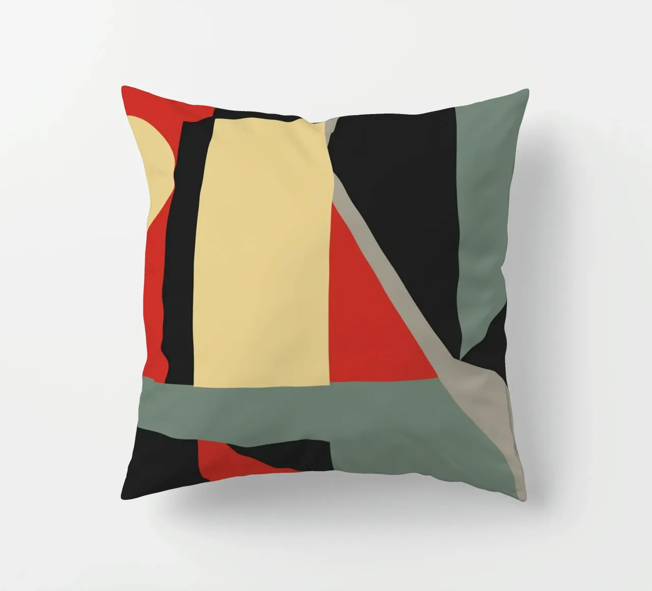 Gedämpfter Ton Retro-Geometrie 04 Kissen von Little Dean