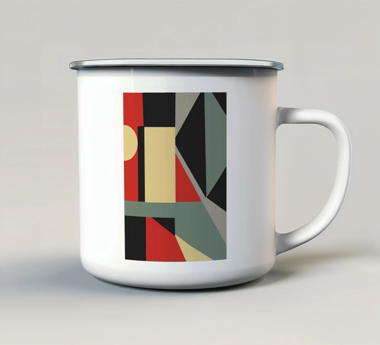 Geometria retrò dai toni tenui 04 tazza in smalto da Little Dean