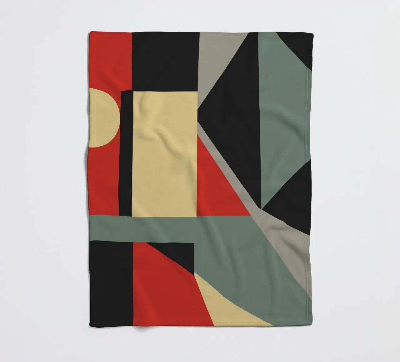 Muted tone retro geometry 04 fleece blanket by Little Dean