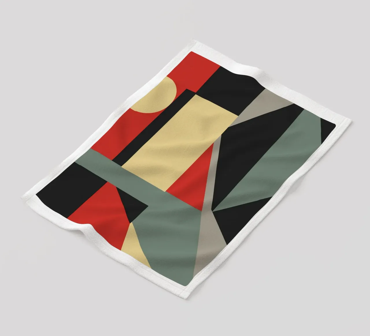Muted tone retro geometry 04 fleece blanket by Little Dean