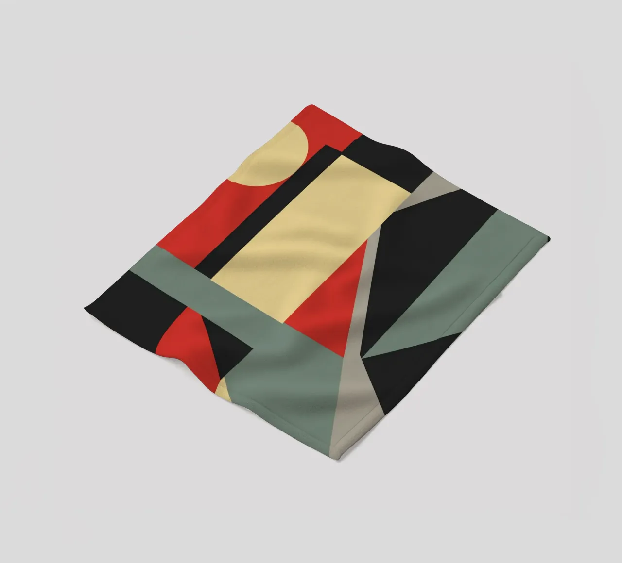 Muted tone retro geometry 04 fleece blanket by Little Dean