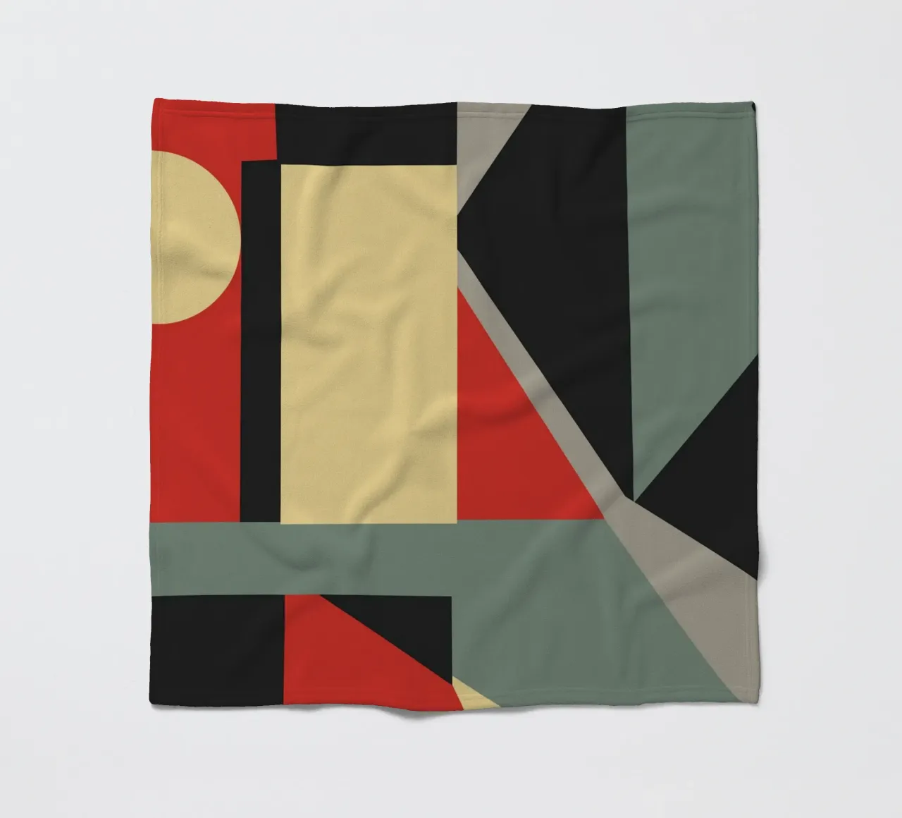 Muted tone retro geometry 04 fleece blanket by Little Dean