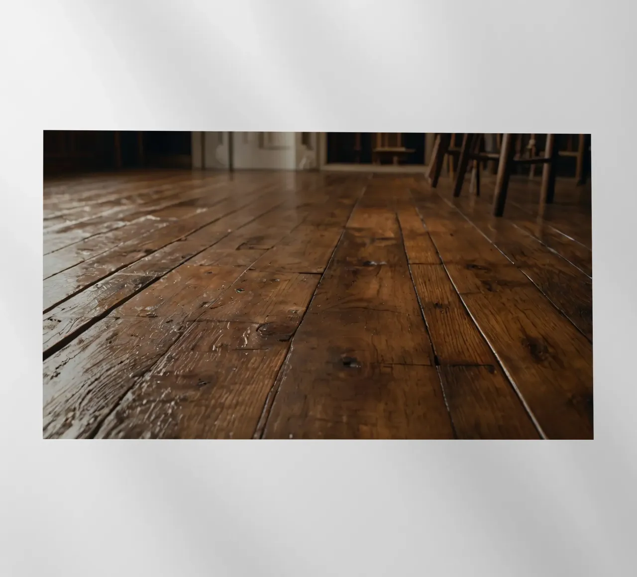 Pavimento in legno con texture ricca e lucentezza in un ambiente accogliente pellicola backlit da DesignDoodle