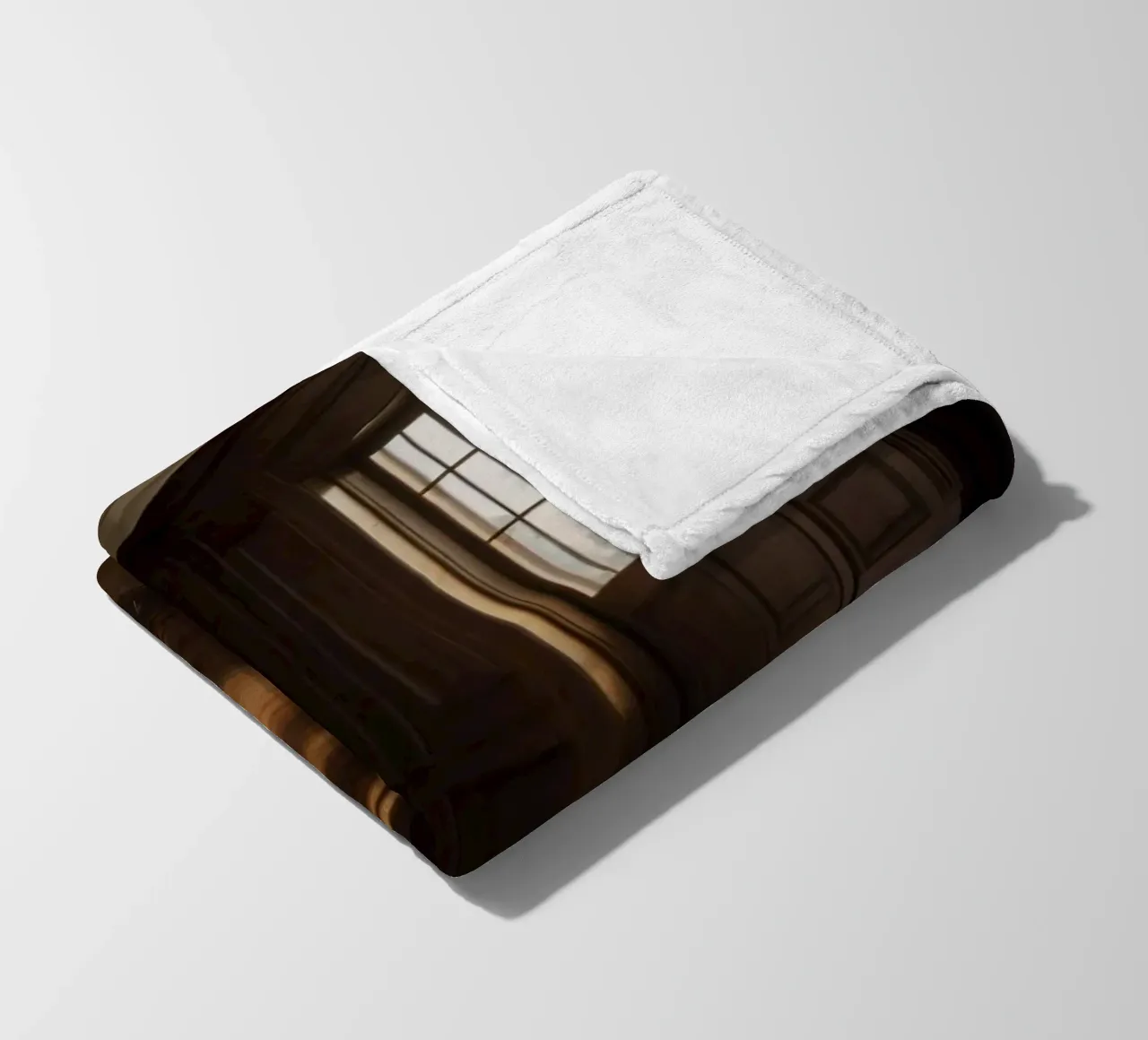 empty room with polished wooden floor and large windows fleece blanket by DesignDoodle