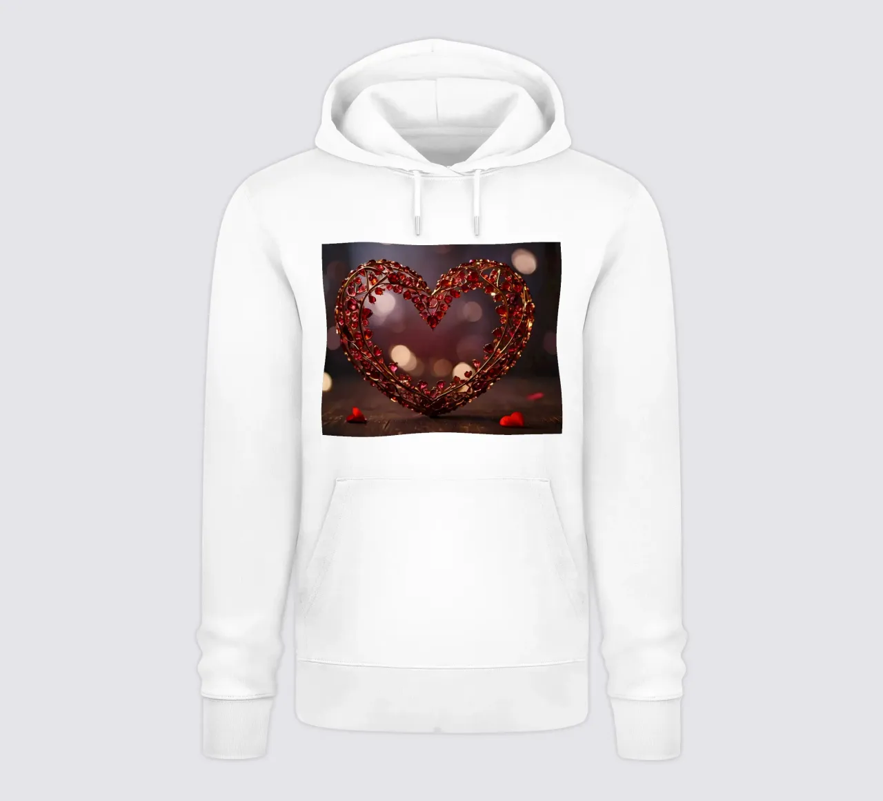 Una composizione decorativa a forma di cuore con gemme scintillanti felpa con cappuccio da DesignDoodle