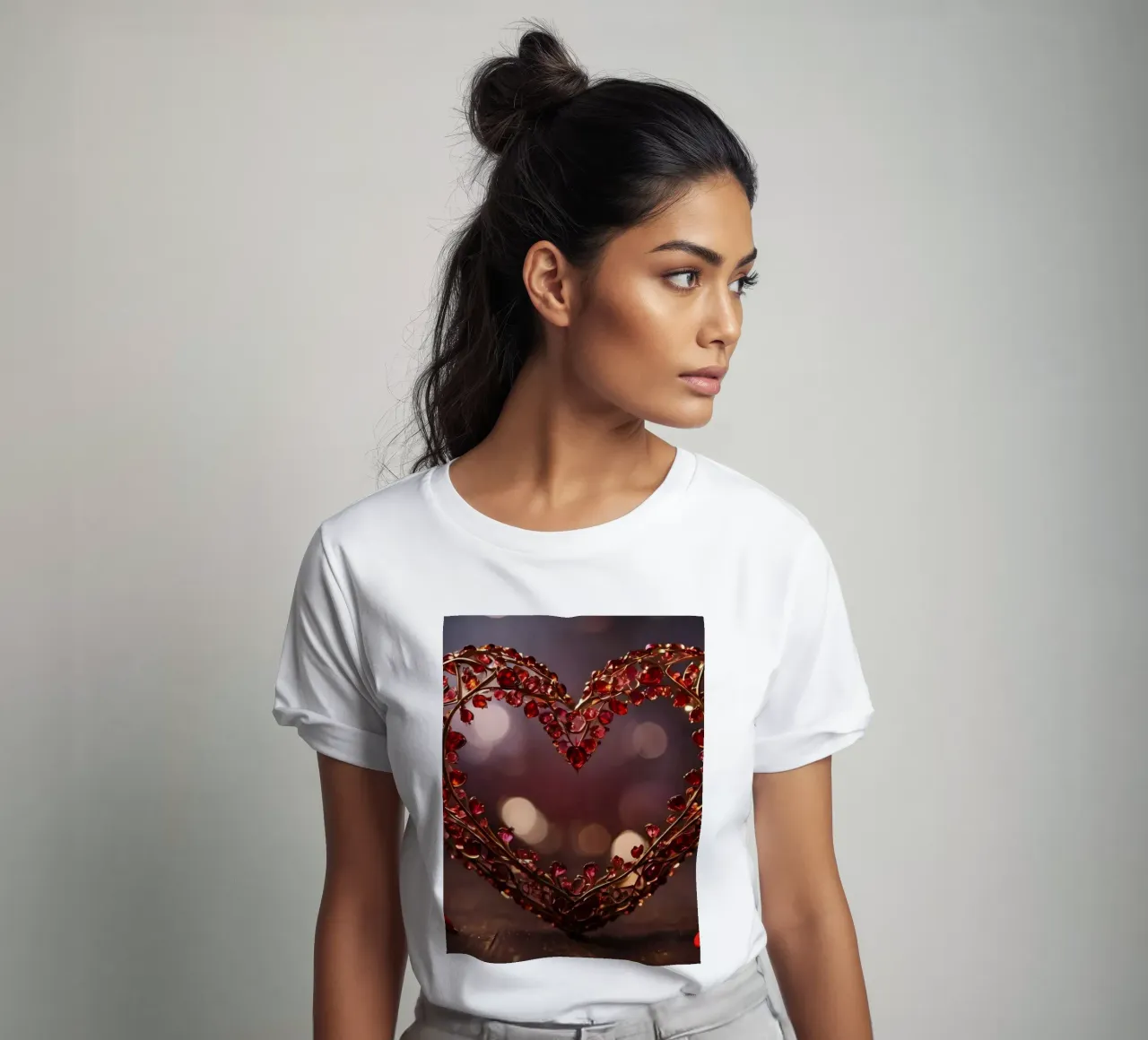 A decorative heart-shaped arrangement with sparkling gems t-shirt by DesignDoodle