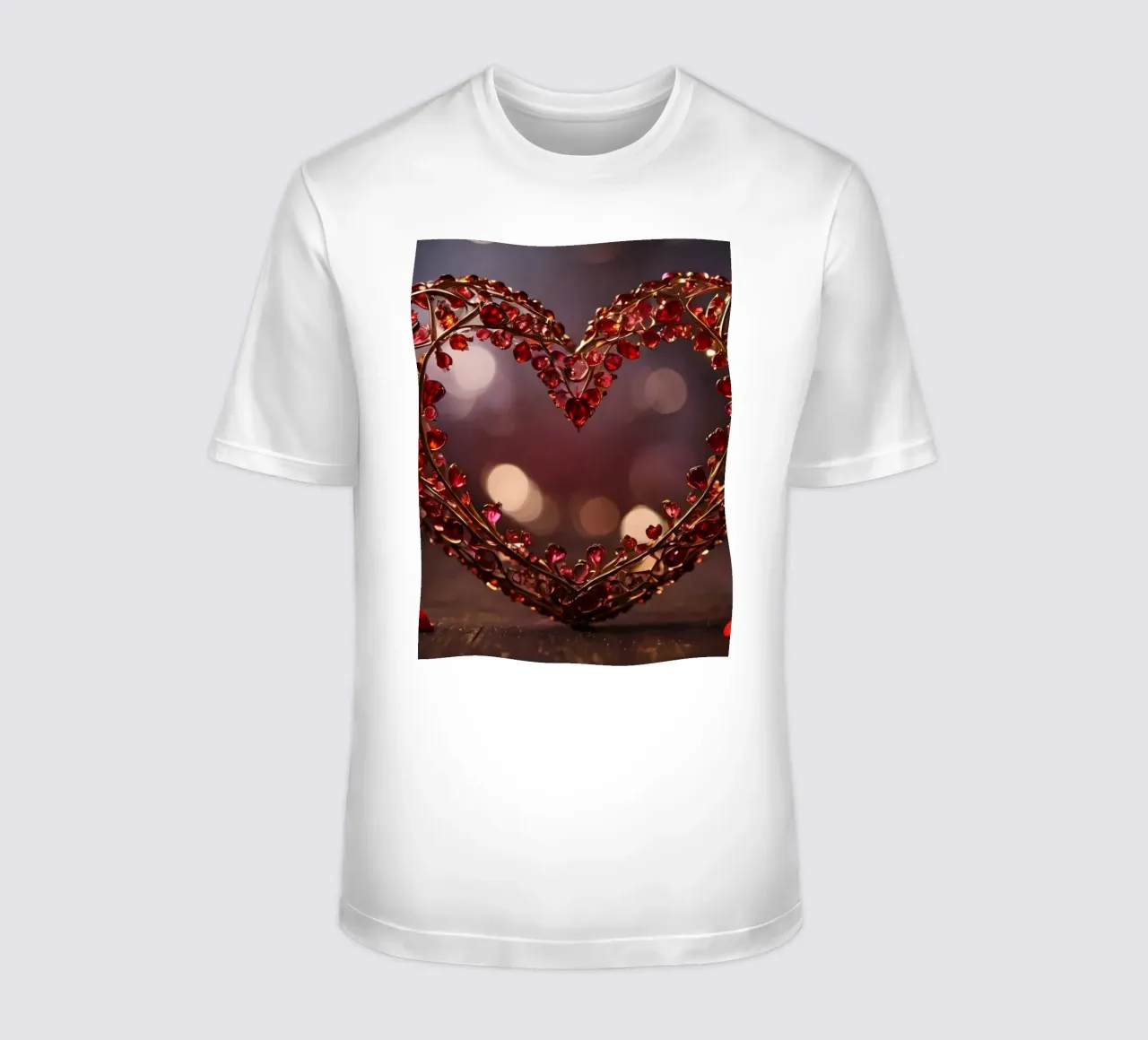 A decorative heart-shaped arrangement with sparkling gems t-shirt by DesignDoodle
