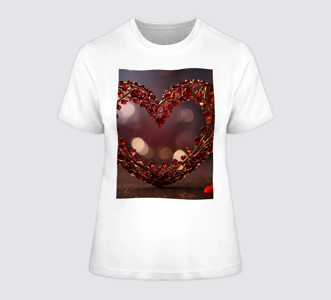 Una composizione decorativa a forma di cuore con gemme scintillanti t-shirt da donna da DesignDoodle
