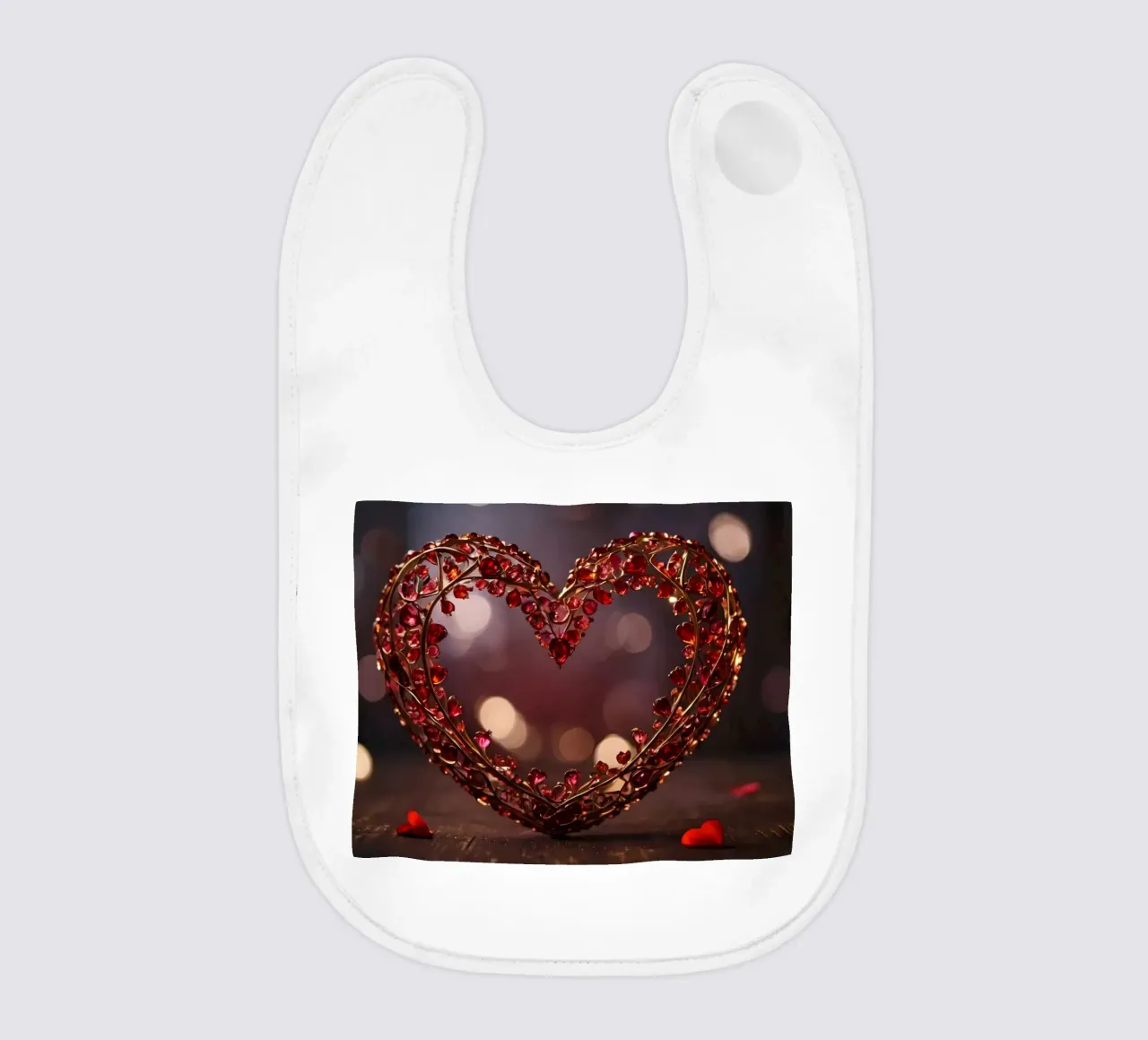 Una composizione decorativa a forma di cuore con gemme scintillanti bavaglino da DesignDoodle