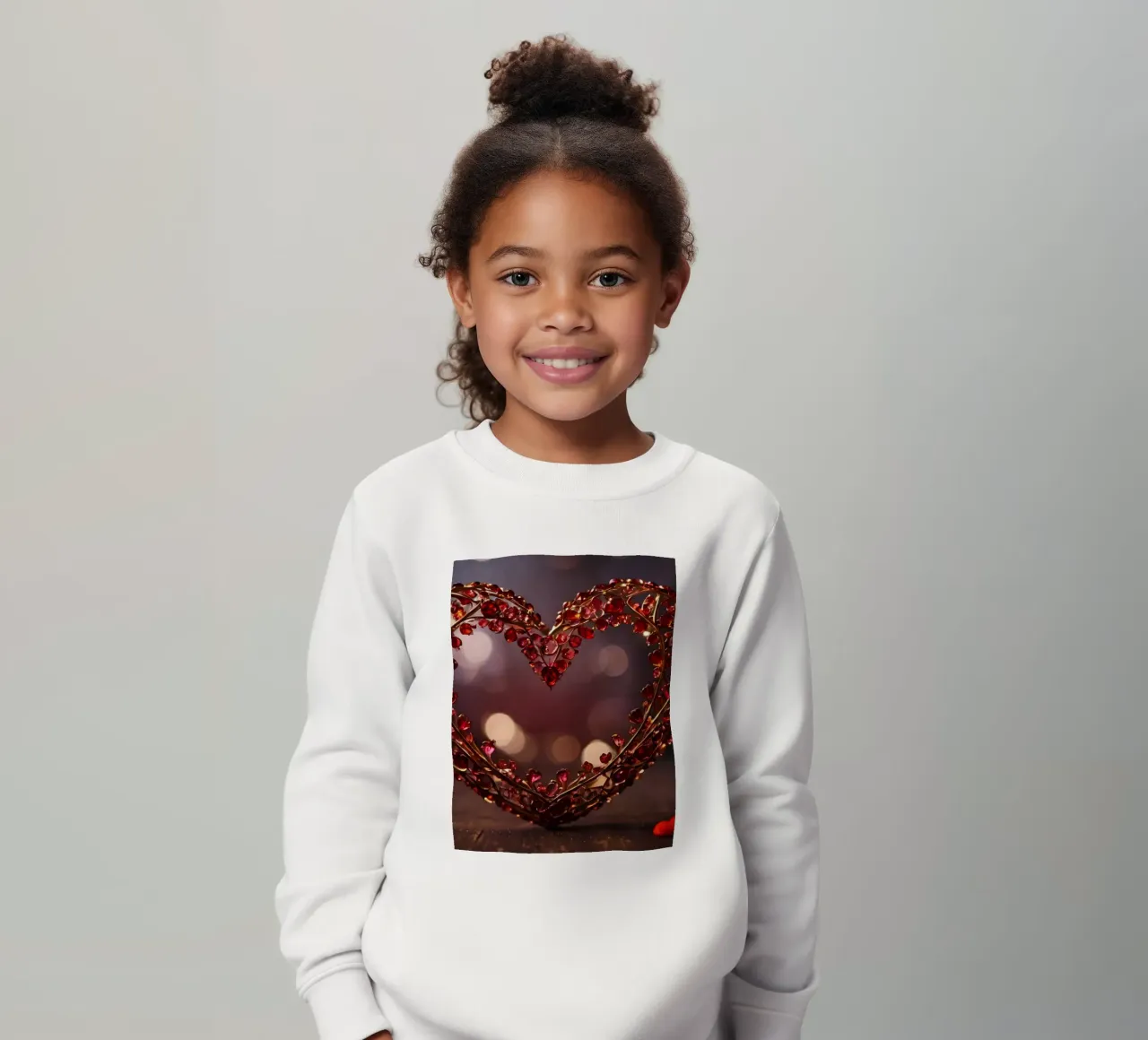 Una composizione decorativa a forma di cuore con gemme scintillanti felpa bambino da DesignDoodle