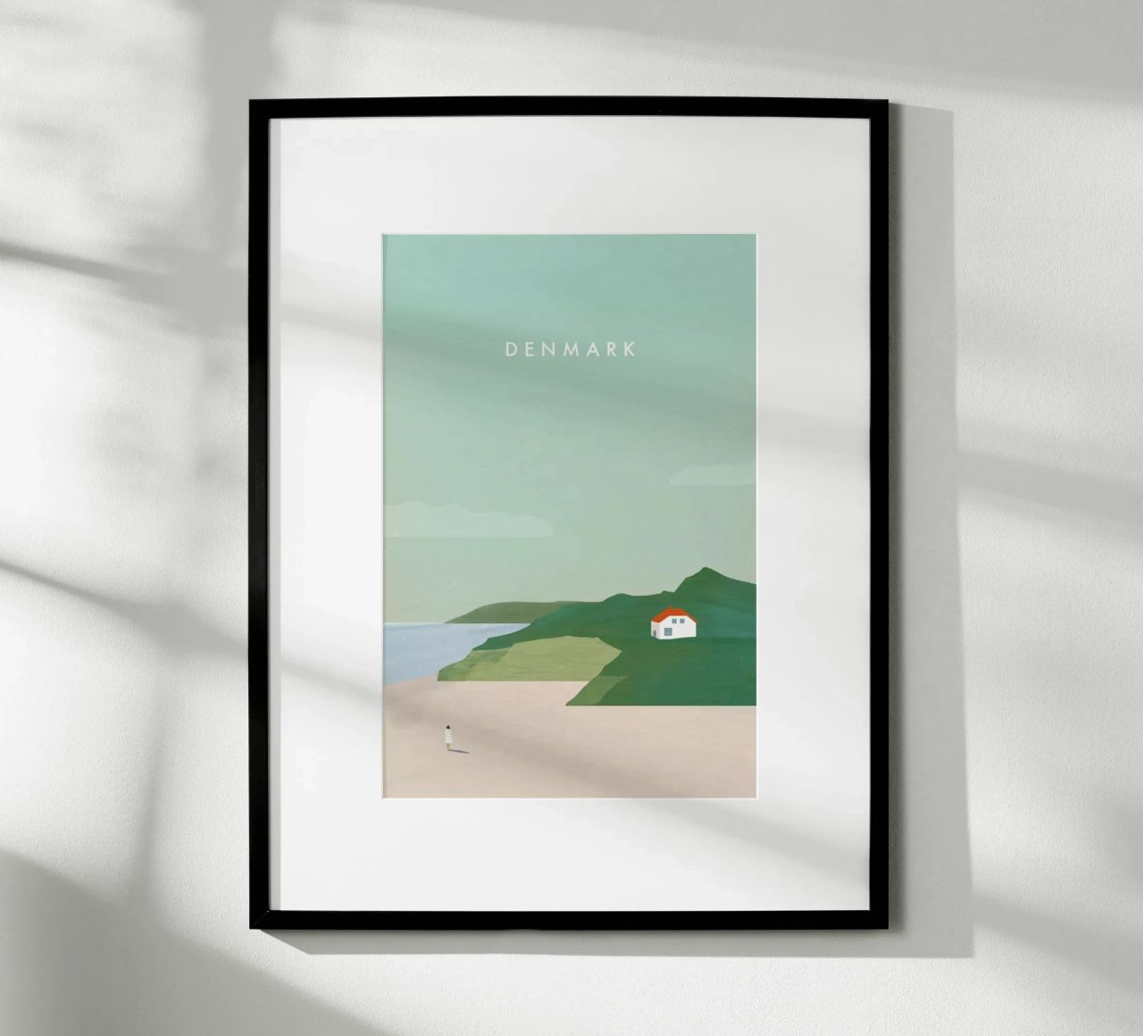 Denmark poster with wooden frame by Katinka Reinke