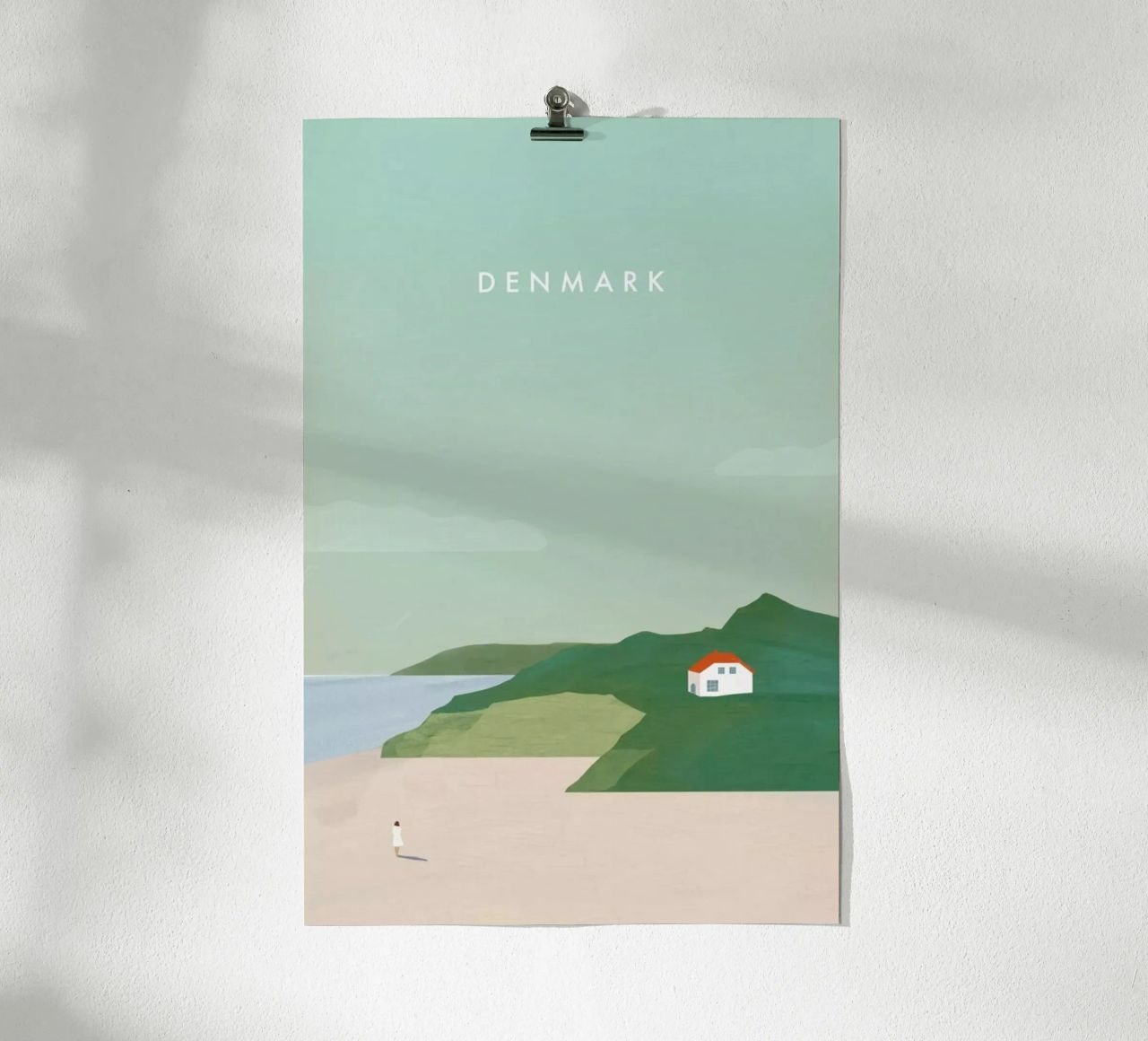 Denmark poster with wooden frame by Katinka Reinke
