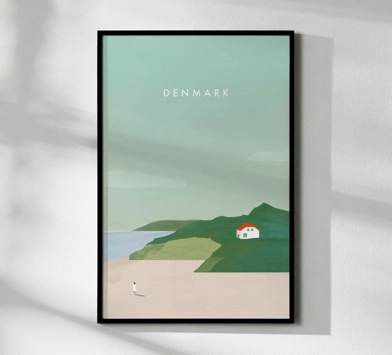 Denmark poster with wooden frame by Katinka Reinke