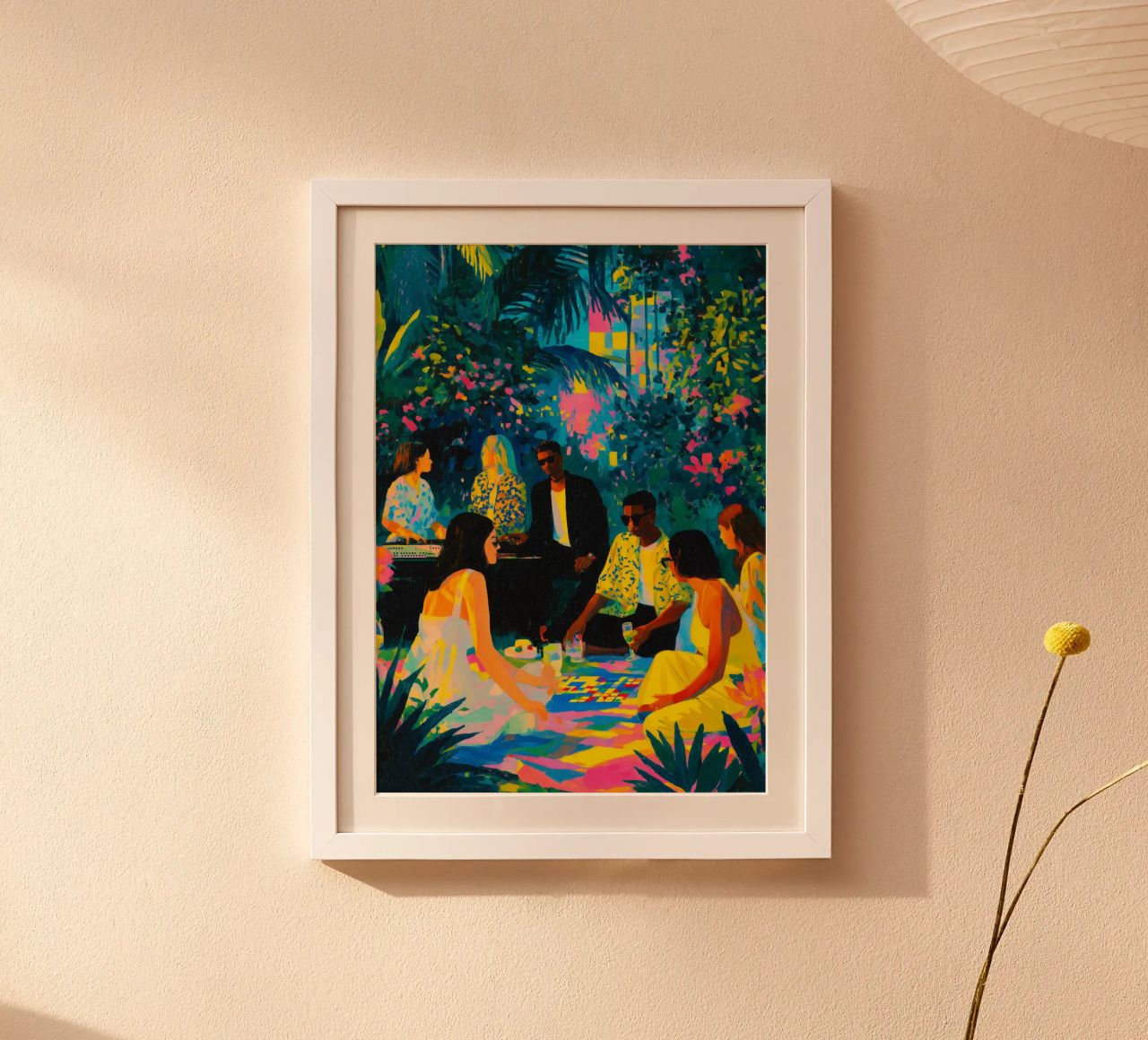Juegos con amigos poster con marco de madera de Justyna Jaszke JBJart