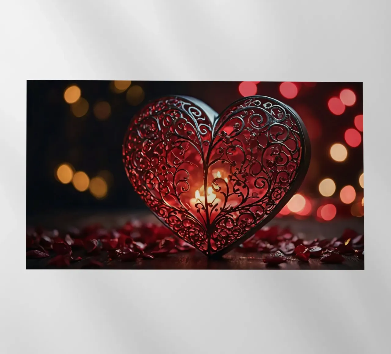 Una lanterna rossa a forma di cuore di ottima fattura pellicola backlit da DesignDoodle