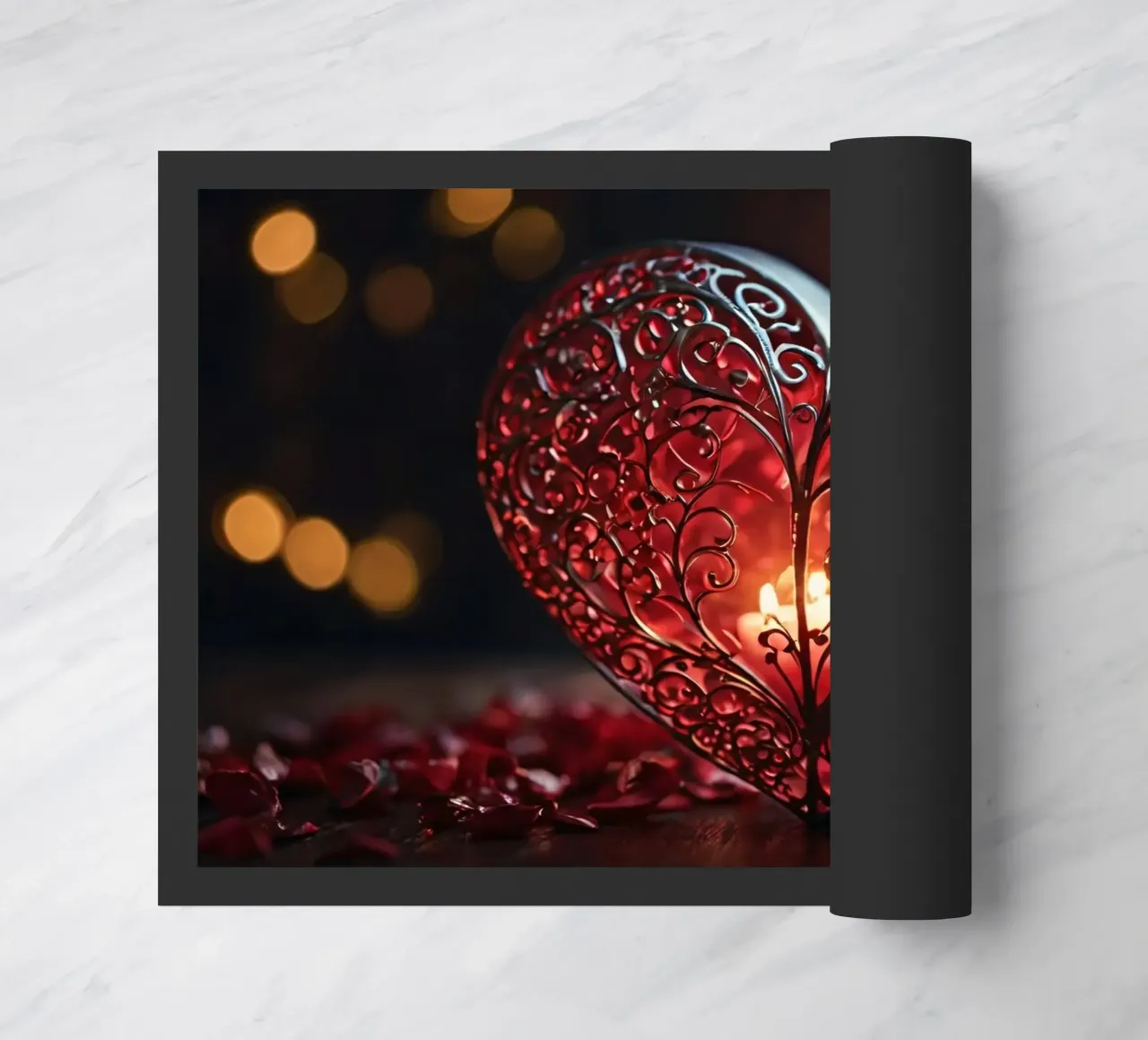 Una lanterna rossa a forma di cuore di ottima fattura zerbino da DesignDoodle