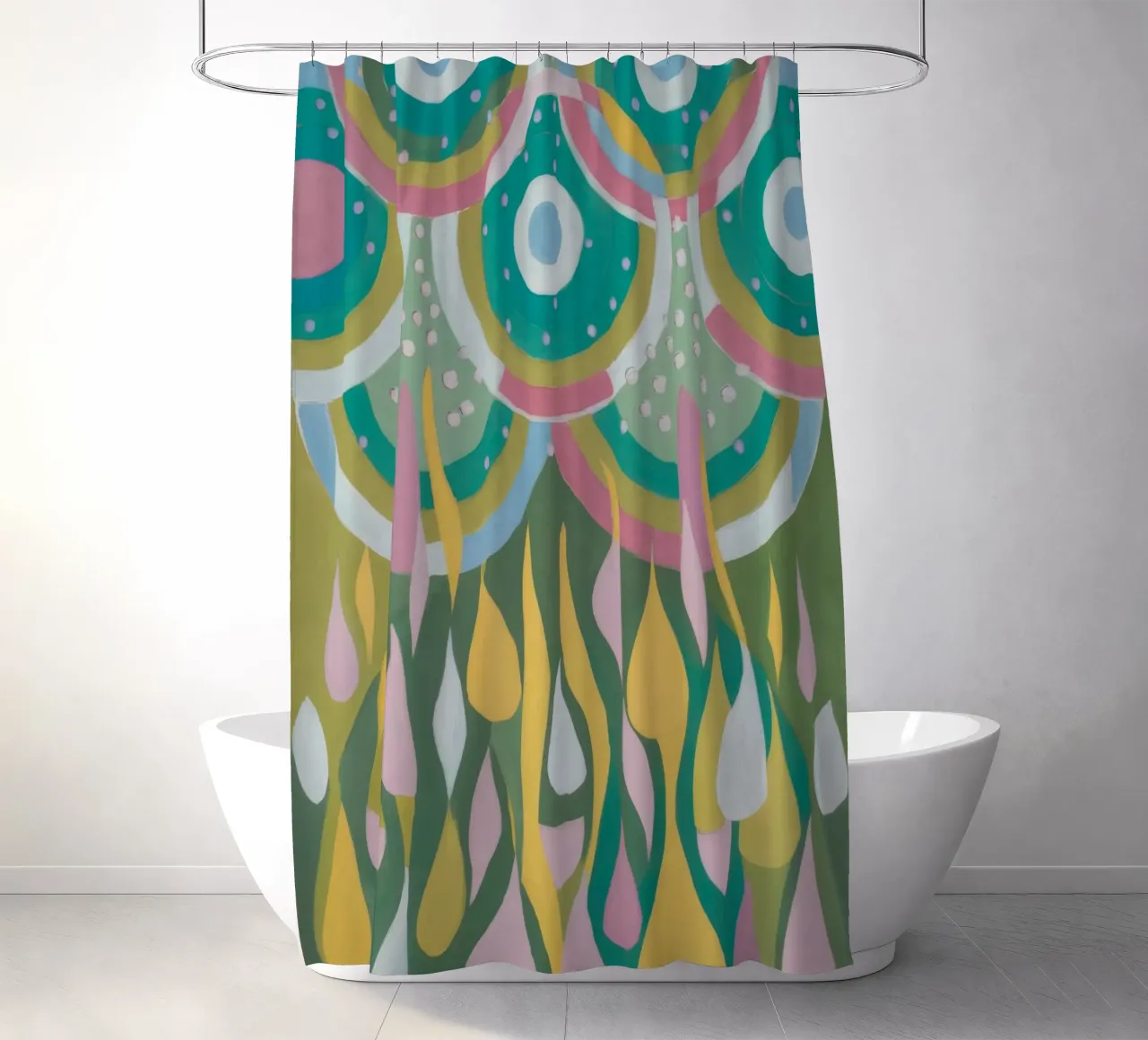 Aqua Cascade Shimmer shower curtain by Zep Layers