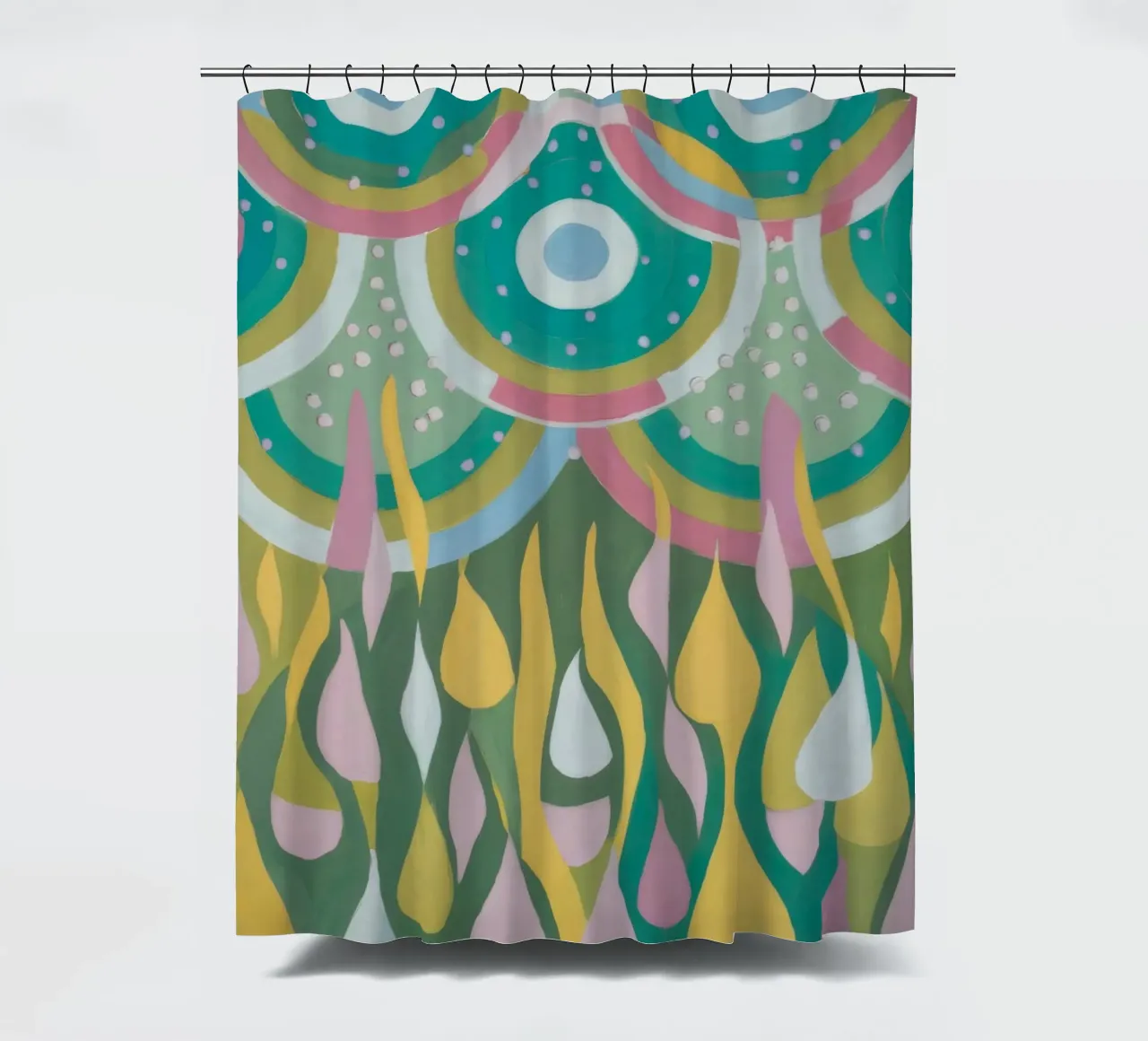 Aqua Cascade Shimmer shower curtain by Zep Layers