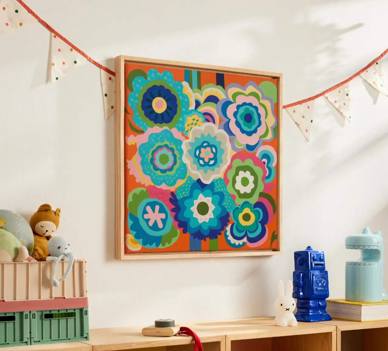 Cerulean bloesem extase canvas met Baklijst van Zep Layers