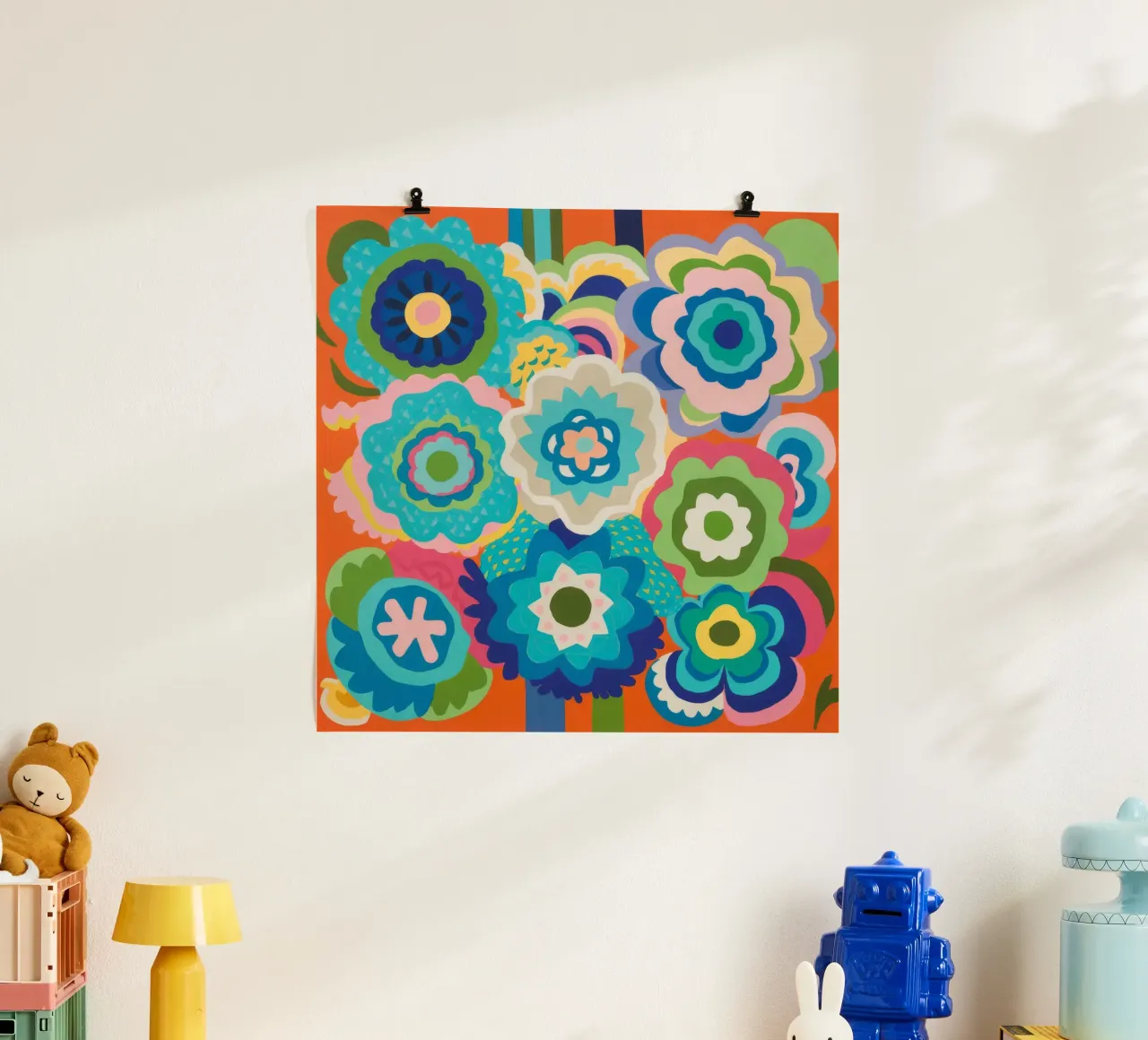 Estasi di fiori cerulei poster con telaio in alluminio da Zep Layers