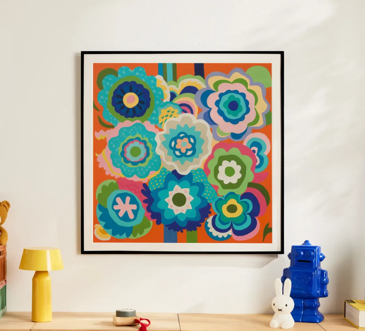 Estasi di fiori cerulei poster con telaio in alluminio da Zep Layers