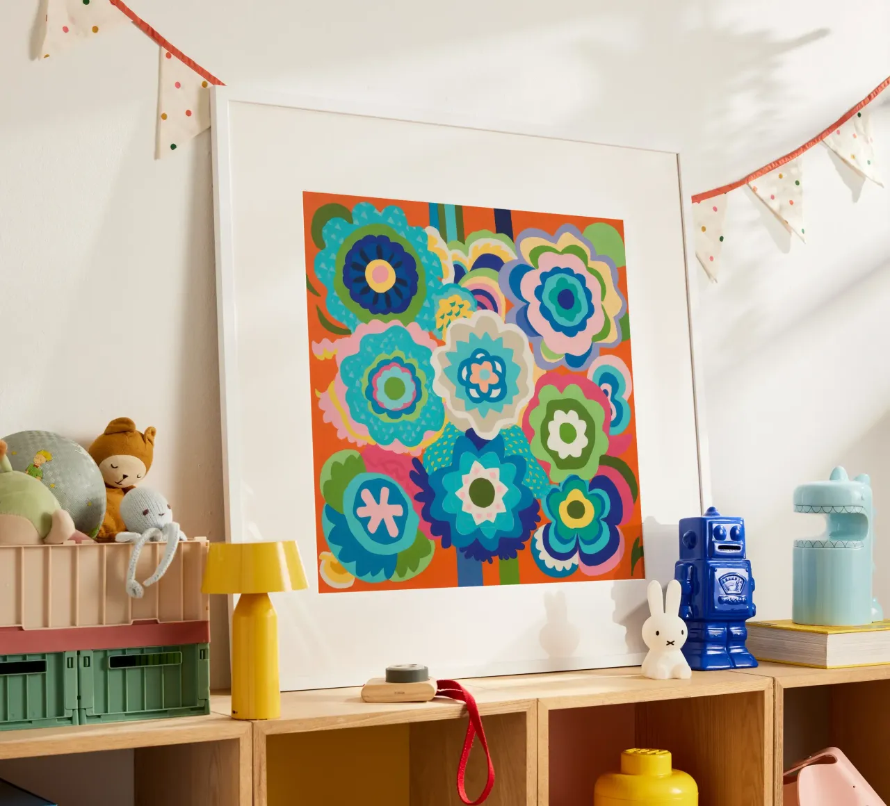Estasi di fiori cerulei poster con telaio in alluminio da Zep Layers