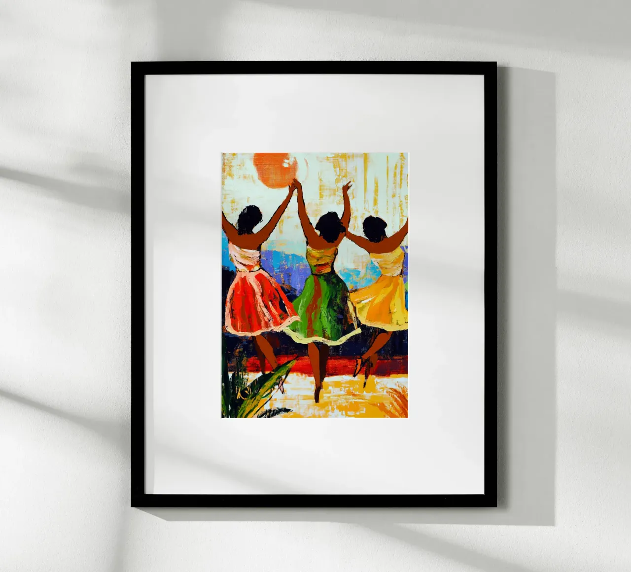 Donne danzanti poster con telaio in legno da Justyna Jaszke JBJart