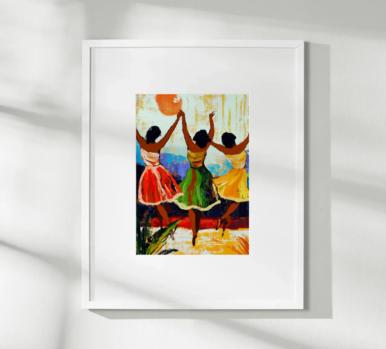 Donne danzanti poster con telaio in legno da Justyna Jaszke JBJart