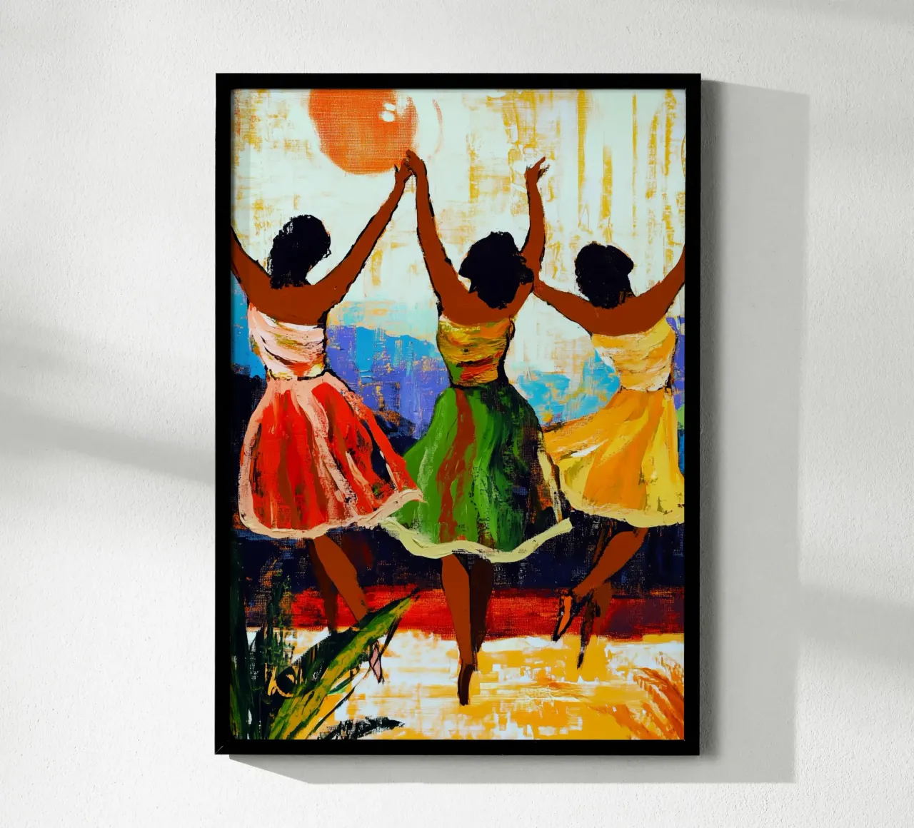 Donne danzanti poster con telaio in legno da Justyna Jaszke JBJart