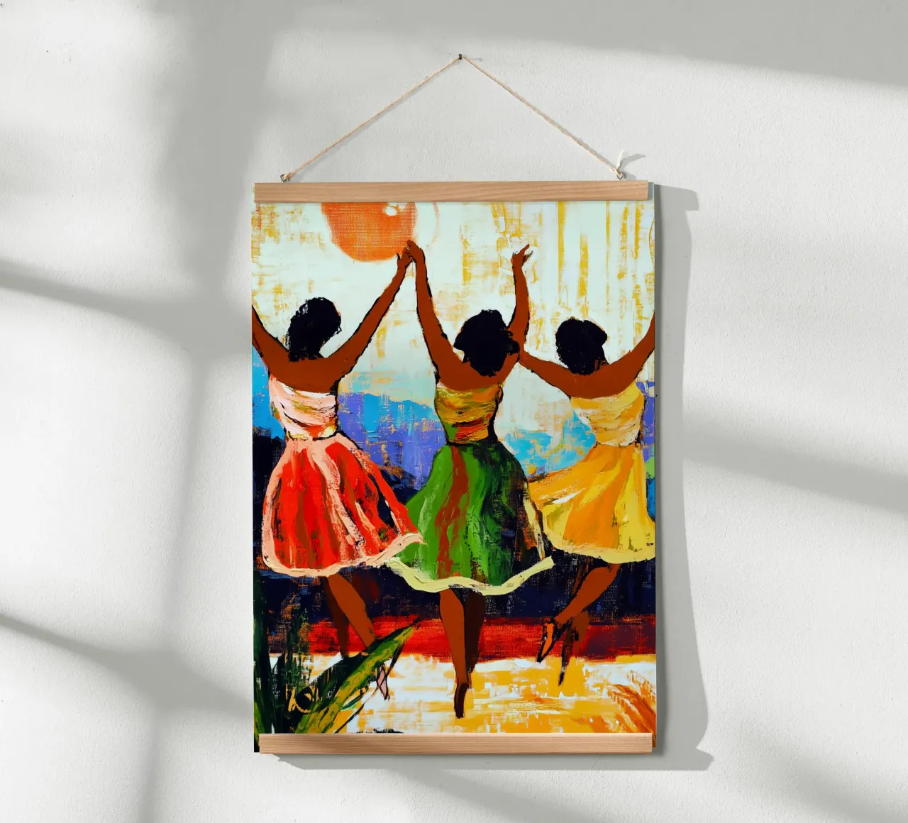 Donne danzanti poster con telaio in legno da Justyna Jaszke JBJart