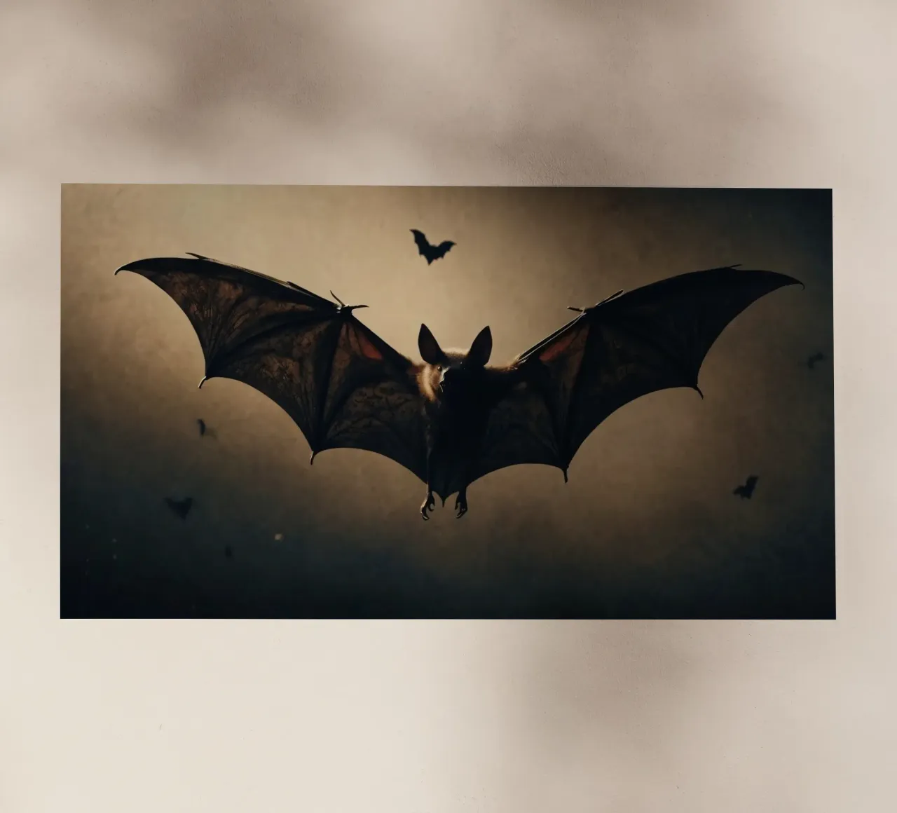 Pipistrelli che volano nel cielo del crepuscolo su un paesaggio oscuro durante pellicola backlit da DesignDoodle