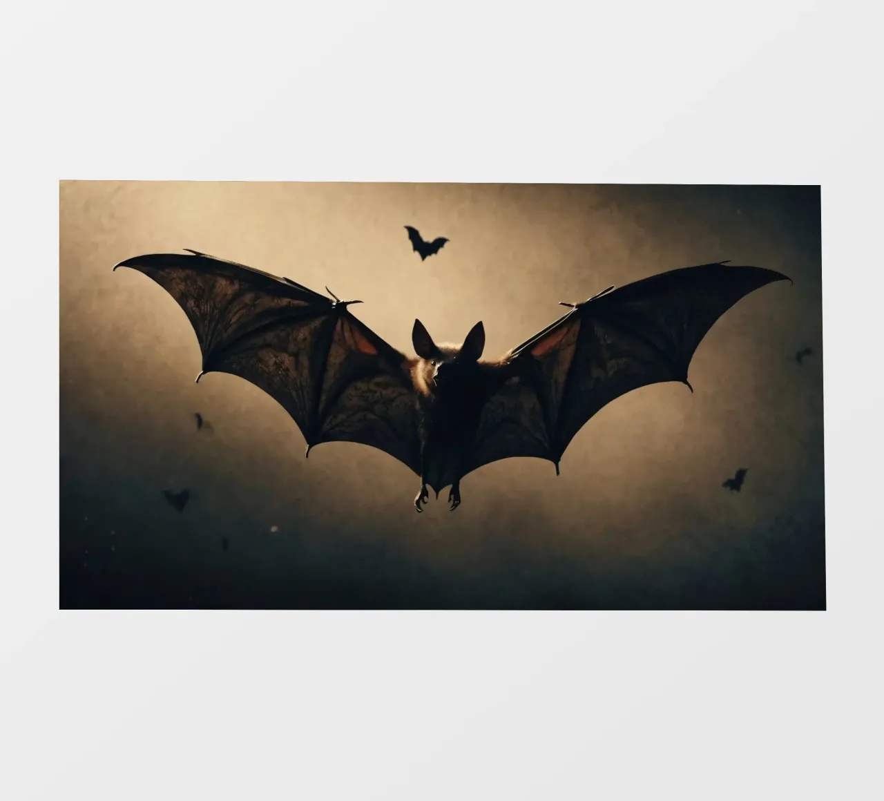 Pipistrelli che volano nel cielo del crepuscolo su un paesaggio oscuro durante pellicola backlit da DesignDoodle