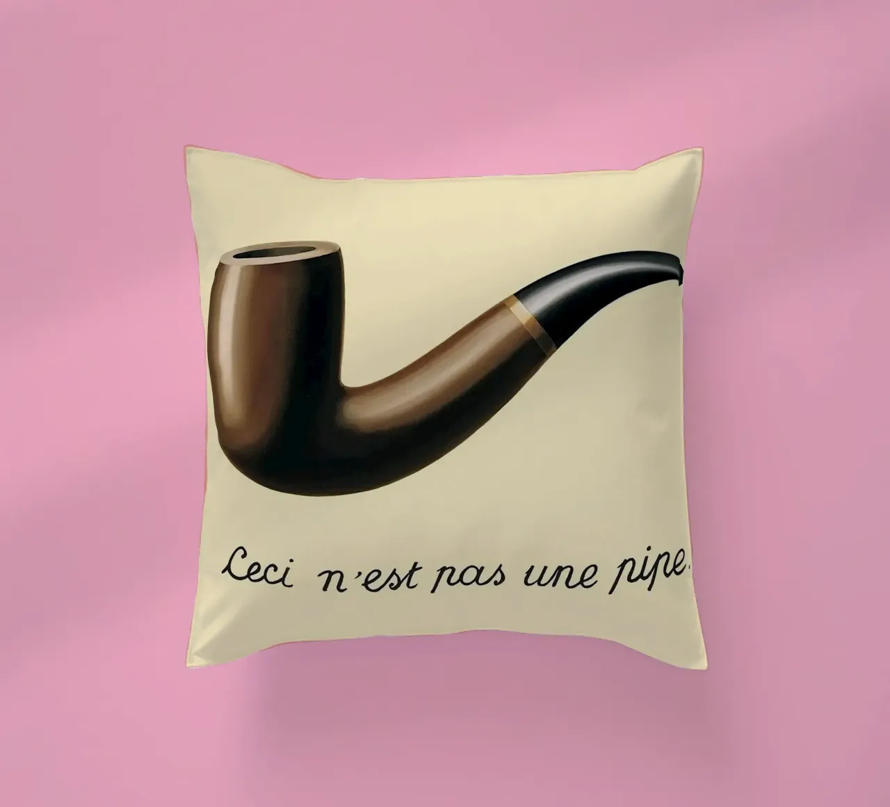 Ceci n'est pas une pipe" - René Magritte cuscino da Classic Art Prints