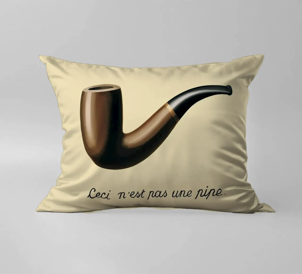 Ceci n'est pas une pipe" - René Magritte cuscino da Classic Art Prints
