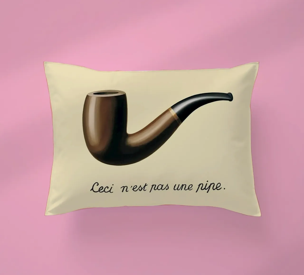 Ceci n'est pas une pipe" - René Magritte cuscino da Classic Art Prints