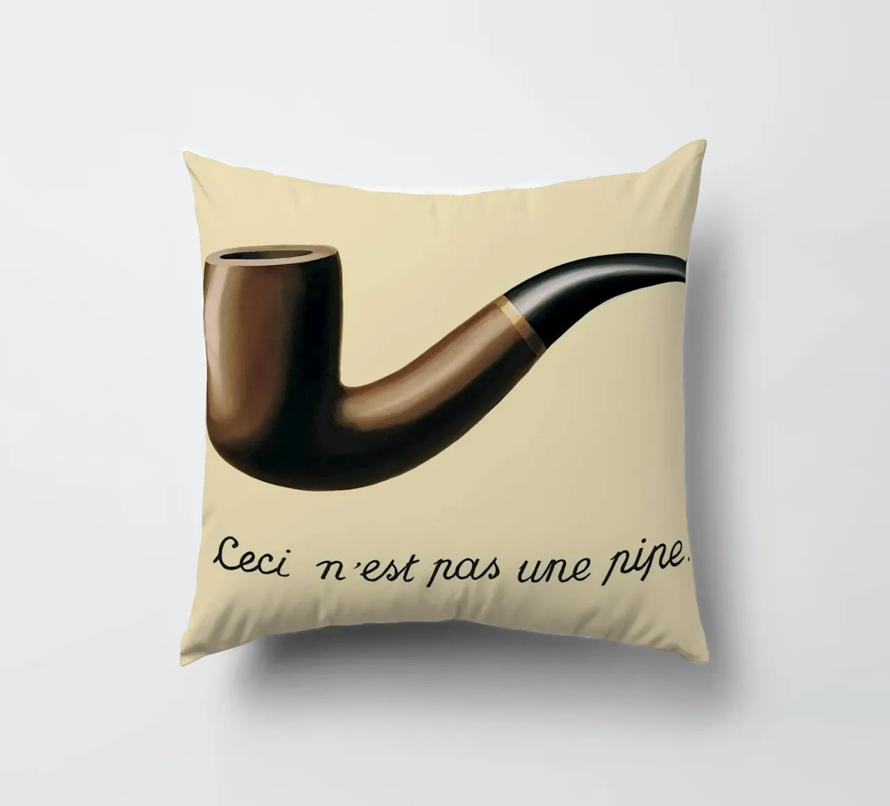 Ceci n'est pas une pipe" - René Magritte cuscino da Classic Art Prints