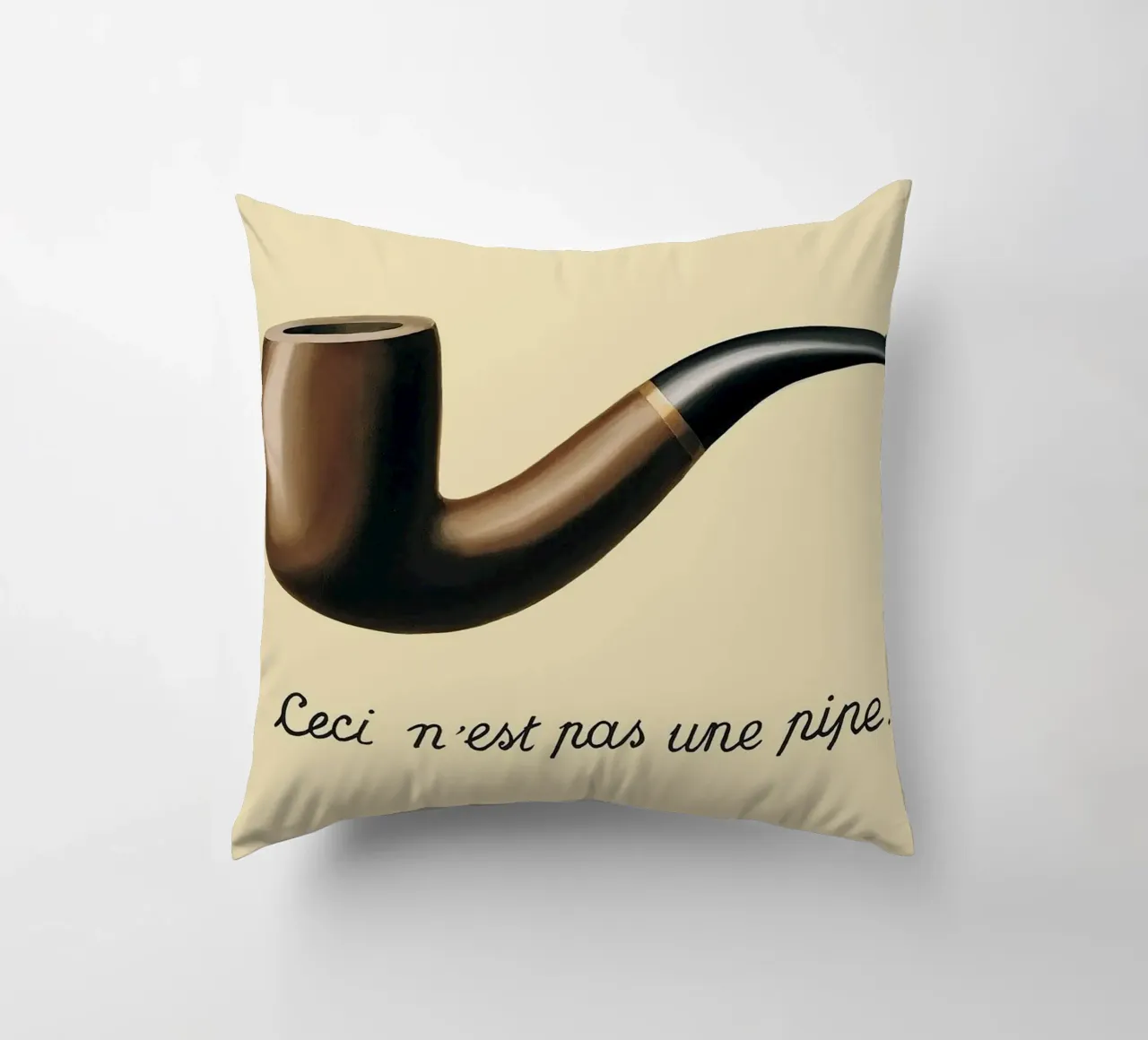 Ceci n'est pas une pipe" - René Magritte cuscino da Classic Art Prints