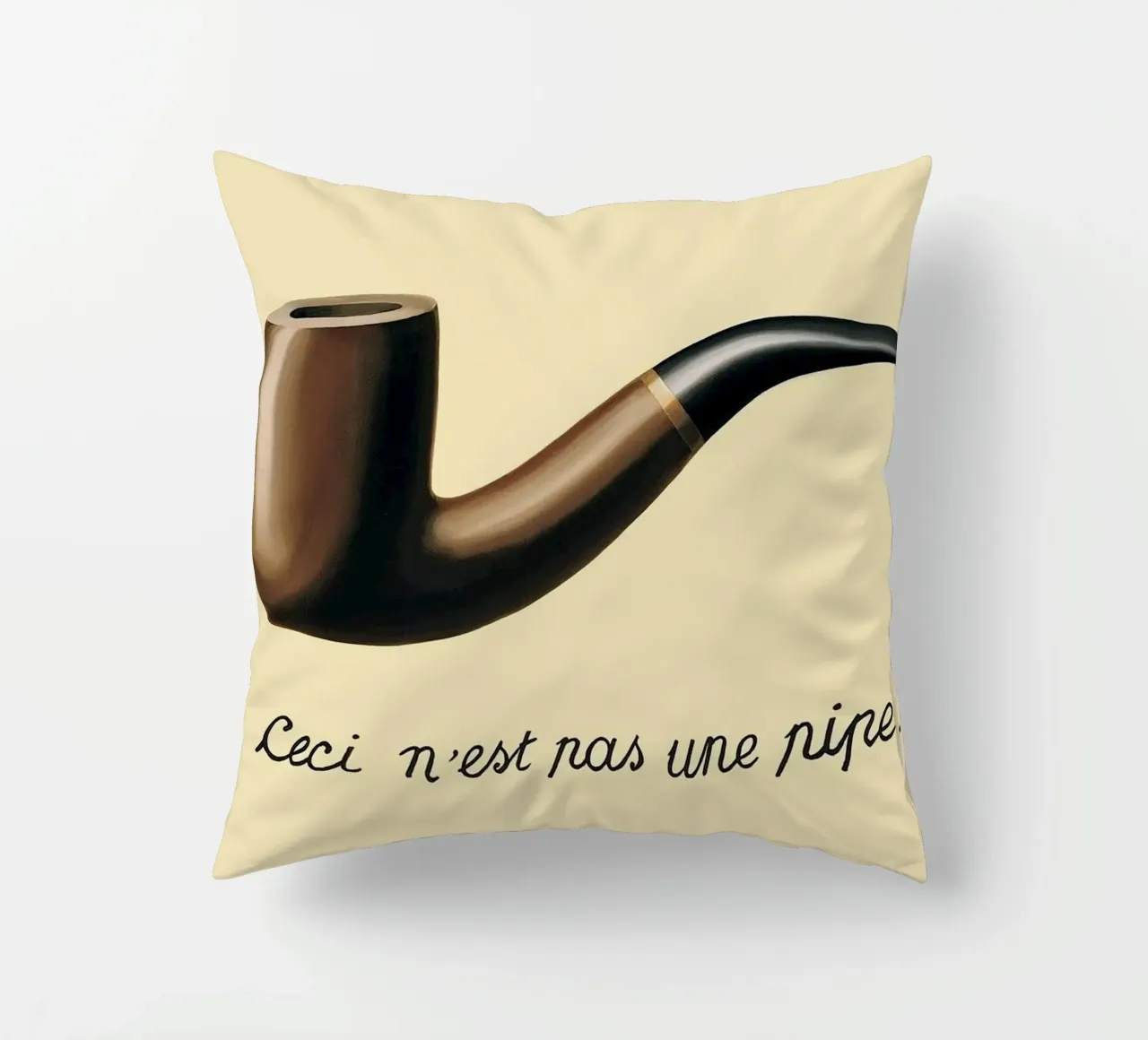 Ceci n'est pas une pipe" - René Magritte cuscino da Classic Art Prints