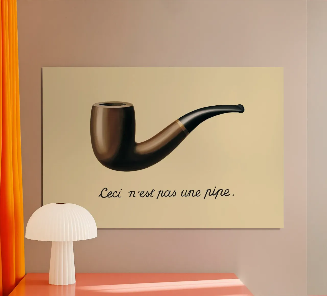 Ceci n'est pas une pipe" - René Magritte poster con telaio in plastica da Classic Art Prints