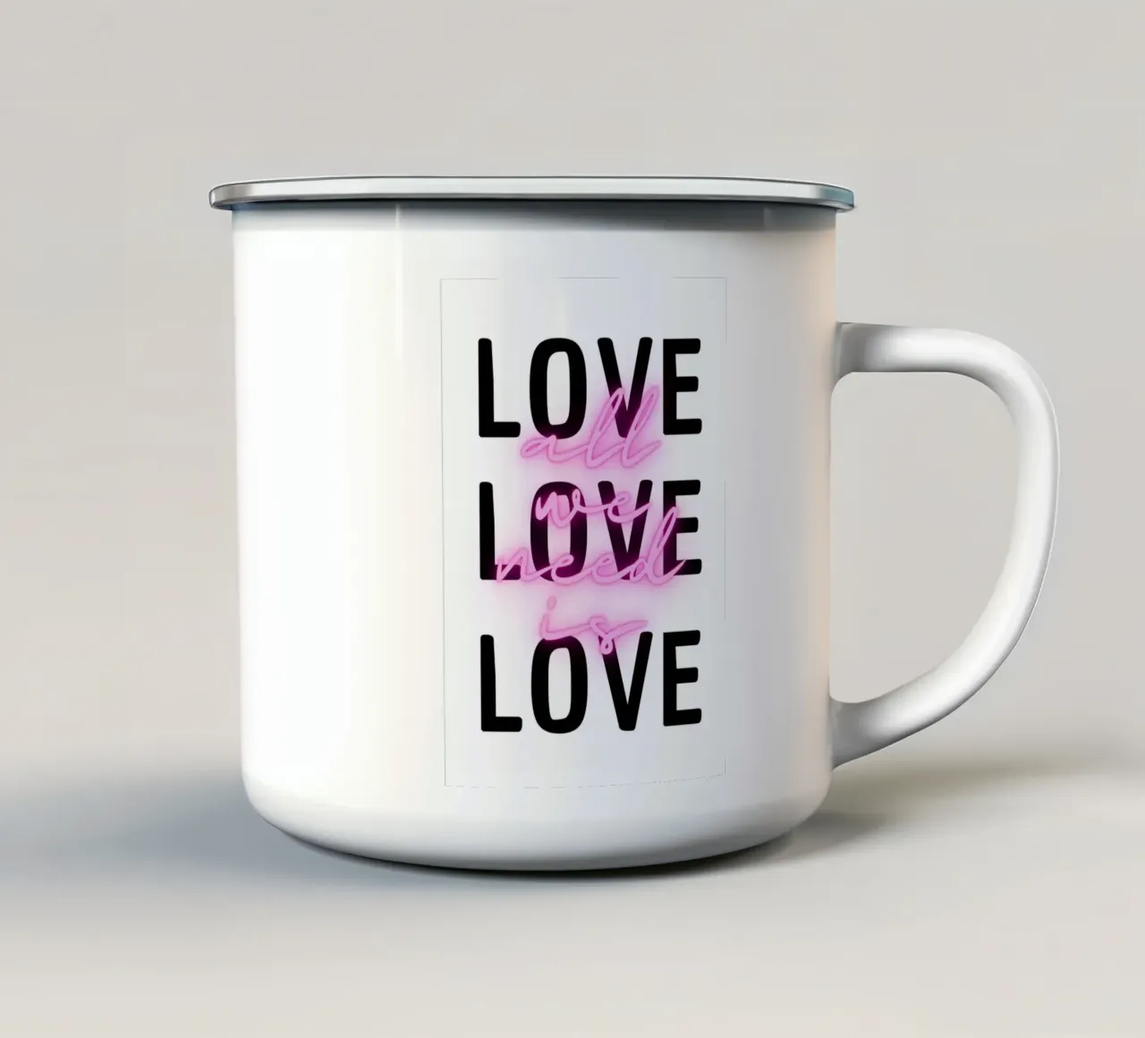 All we need is LOVE tazza in smalto da DigiWunderwerk