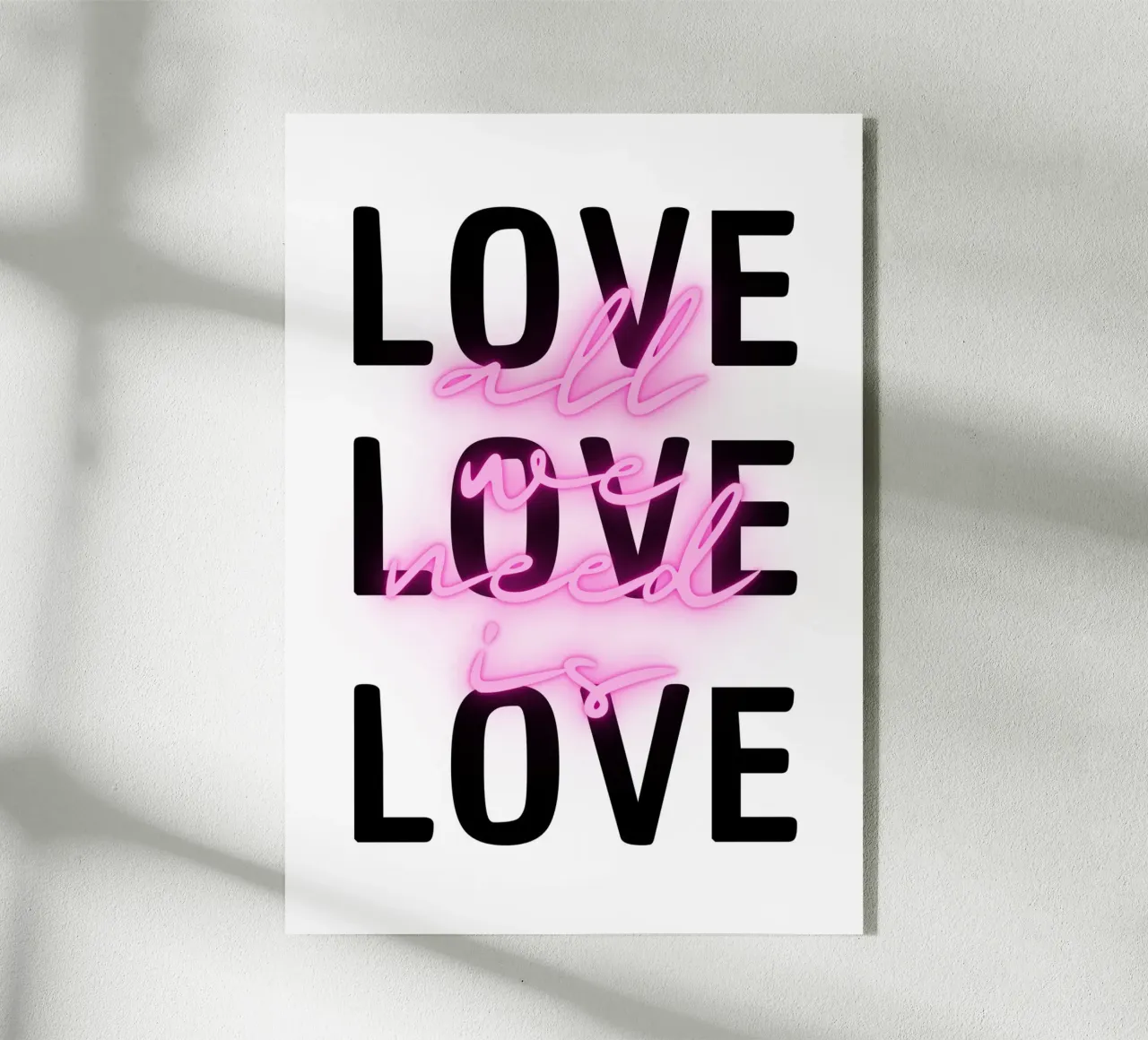 All we need is LOVE acrylic glass by DigiWunderwerk