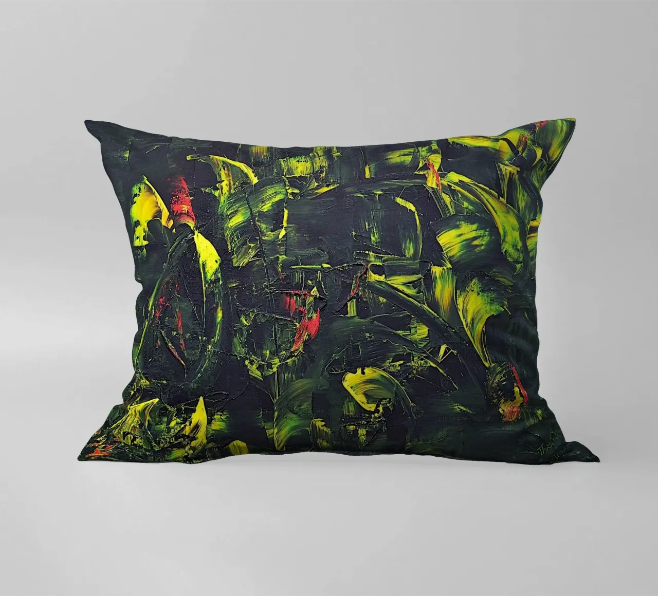 FONTAINE DE JOUVENCE decorative cushion by Thierry Vobmann Abstract painting