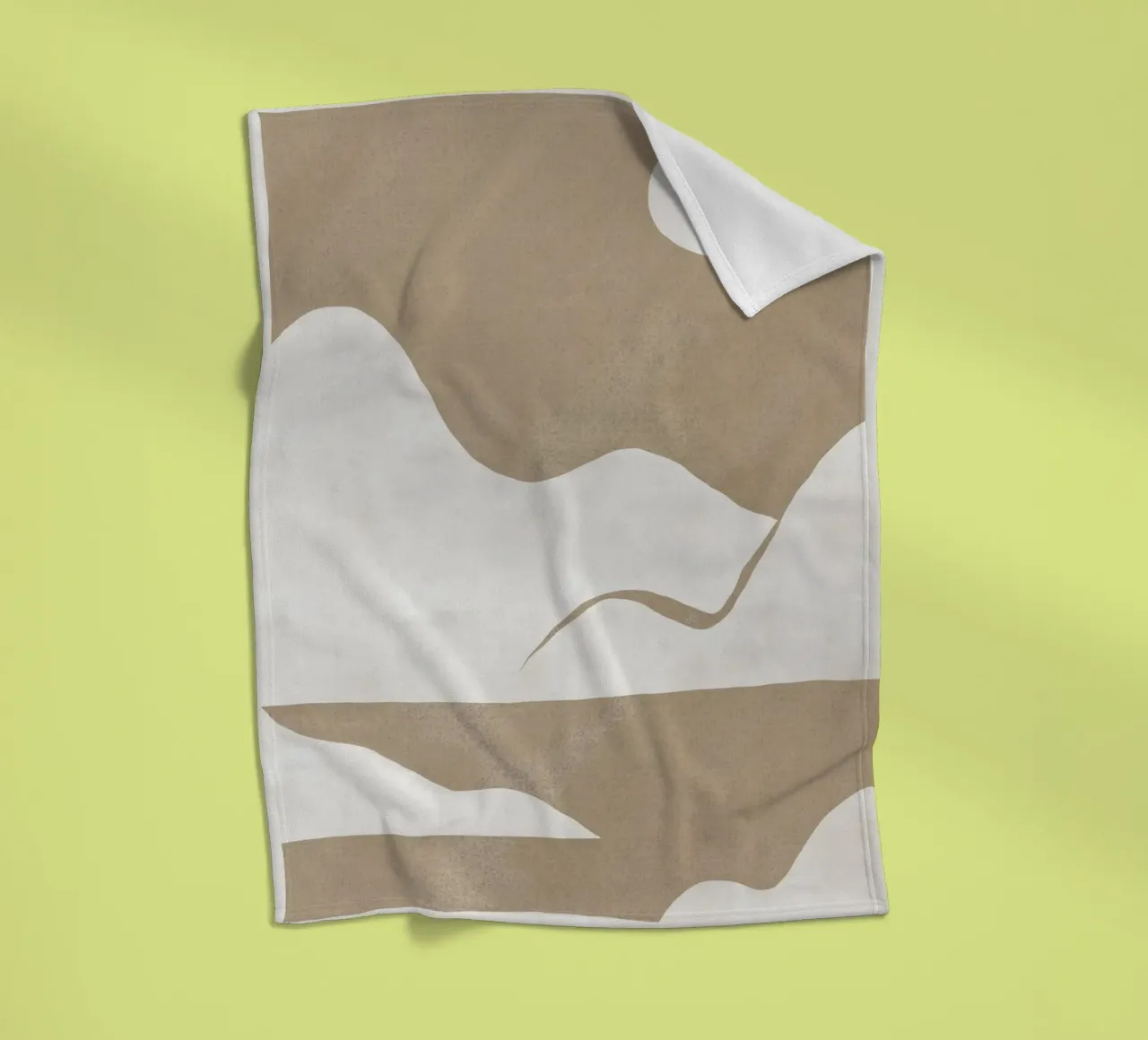Minimal landscape cut out 03 fleece blanket by Little Dean