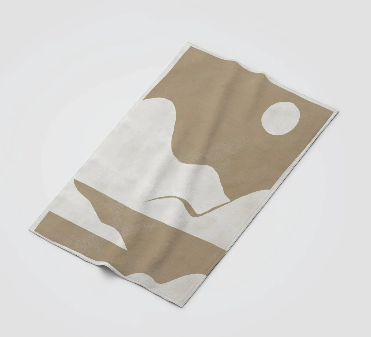 Minimal landscape cut out 03 fleece blanket by Little Dean