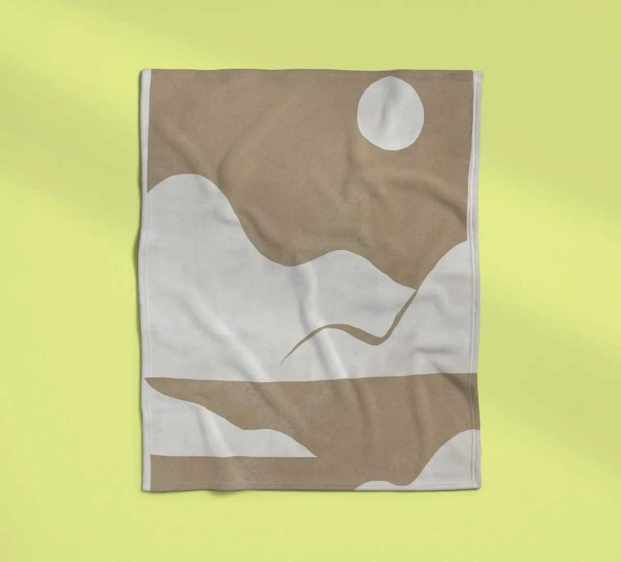 Minimal landscape cut out 03 fleece blanket by Little Dean