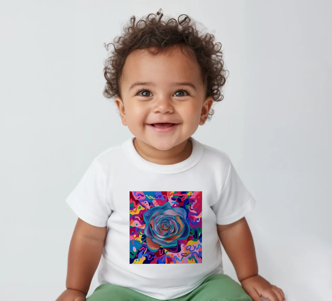 Crimson Rose Enigma baby t-shirt by Zep Layers