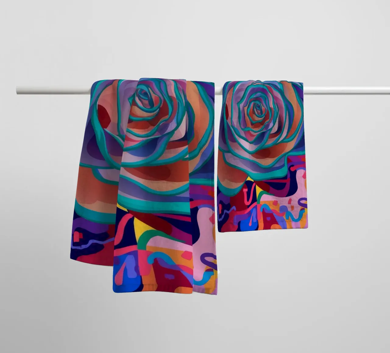 Enigma della rosa cremisi asciugamano da bagno da Zep Layers