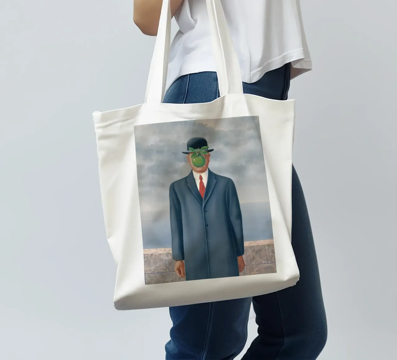 Figlio dell'uomo" di René Magritte borsa in juta da Classic Art Prints