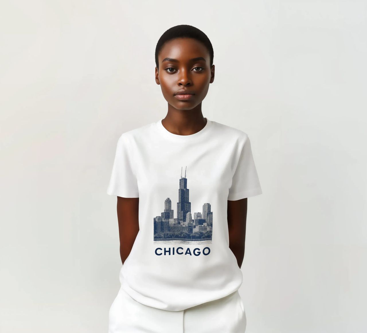Sears Tower Style – Linocut Series t-shirt da Studio Mooodz