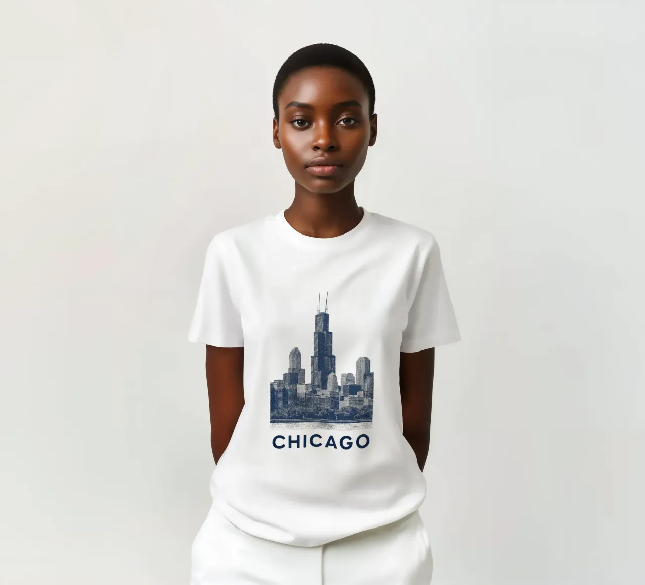 Sears Tower Style – Linocut Series camiseta de Studio Mooodz